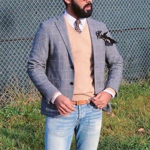 Gray Wool Blend Blazer | XS